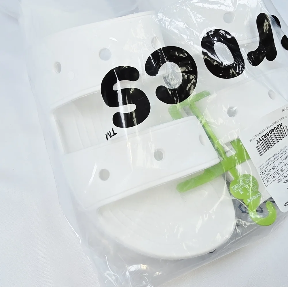 Crocs | Mens Size 12 Classic Two Strap Slide Sandals In True White